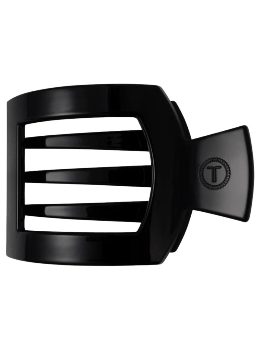 Teleties Jet Black Large Flat Square Hair Clip